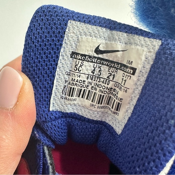 Nike Son of Force Mid Toddler Sneakers Blue Pink Size 5C Hook Loop - Picture 6 of 7